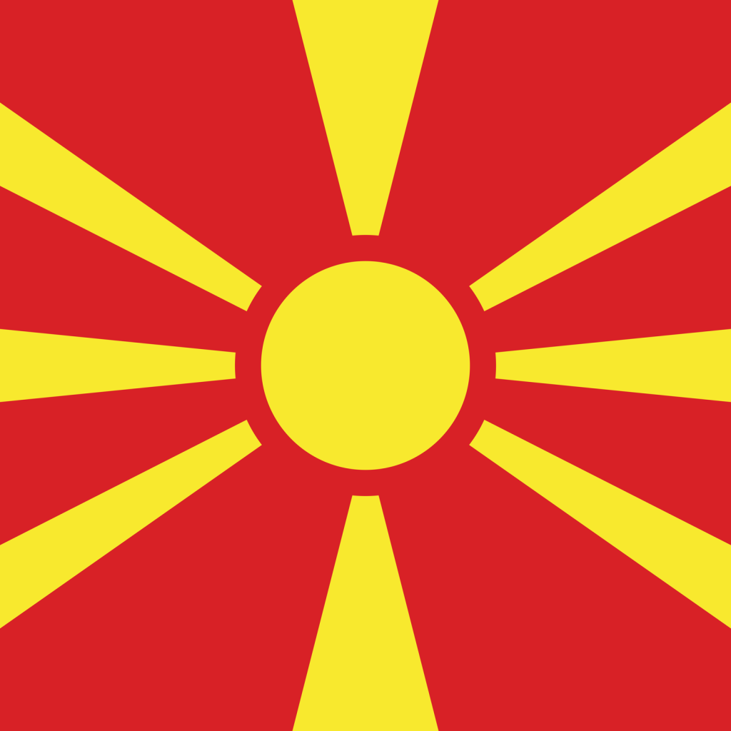 Flag of North Macedonia Flat Square.png